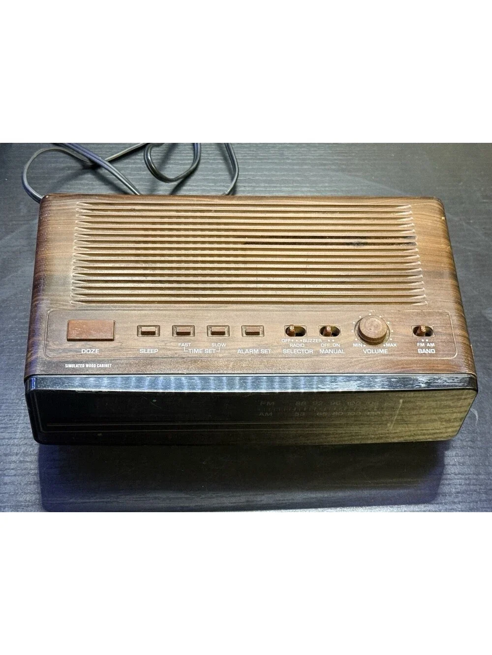 Vintage Panasonic Alarm Clock Radio Model RC-65 Woodgrain Style - TESTED CLEAN